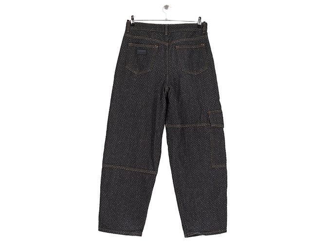 Ganni Pantalones de algodón negro - vista 2