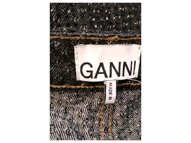 Ganni Pantalones de algodón negro - vista 5
