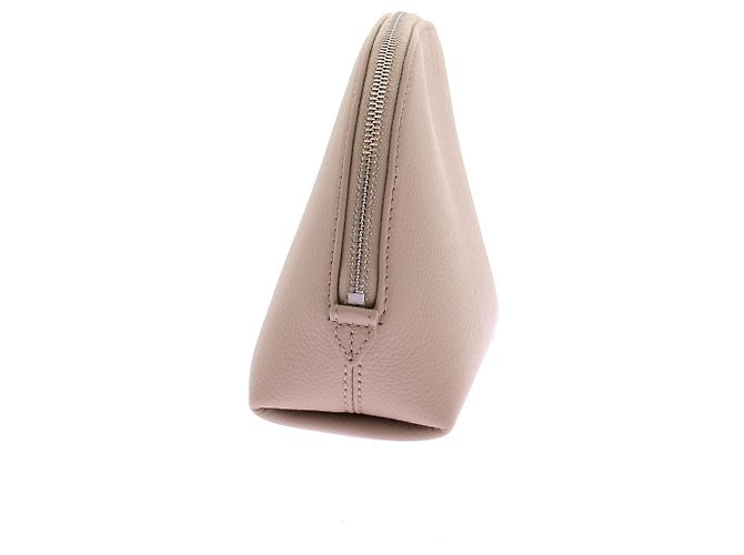 Autre Marque Pochette con zip in pelle beige - vista 5