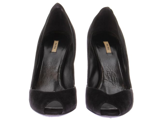 Miu Miu Décolleté in camoscio nero - vista 5