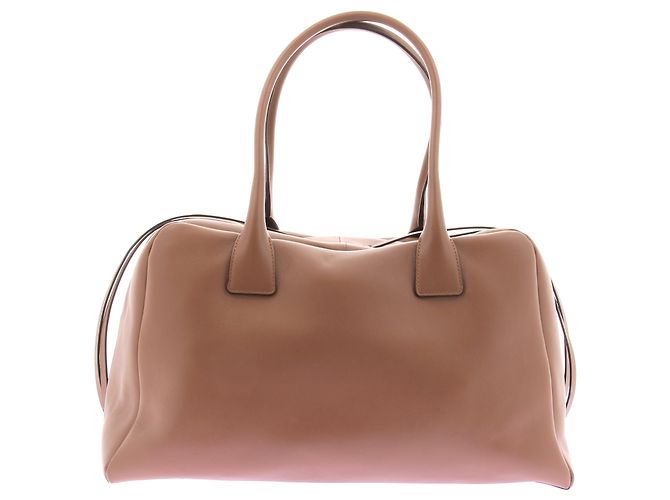 Autre Marque Borsa bowling in pelle camel - vista 3