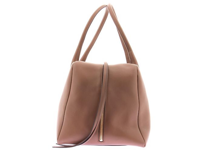 Autre Marque Borsa bowling in pelle camel - vista 4