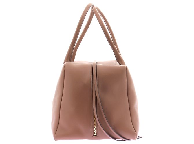 Autre Marque Borsa bowling in pelle camel - vista 5