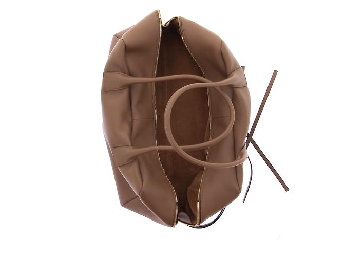 Autre Marque Borsa bowling in pelle camel - vista 7