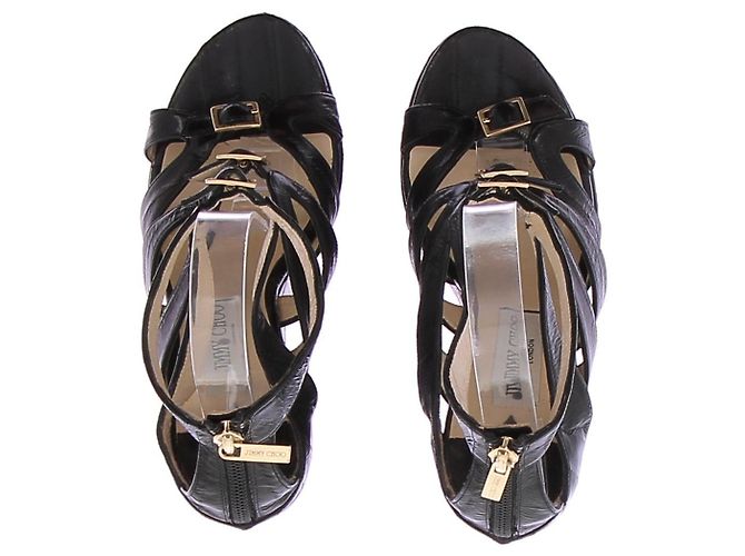 Jimmy Choo Décolleté con zeppa in pelle nera - vista 4