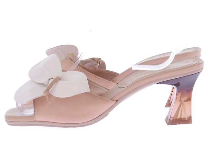 Autre Marque Beige Leder-Mules mit Absatz - Ansicht 2