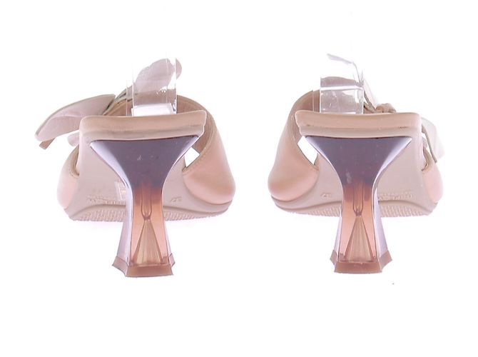 Autre Marque Beige Leder-Mules mit Absatz - Ansicht 4