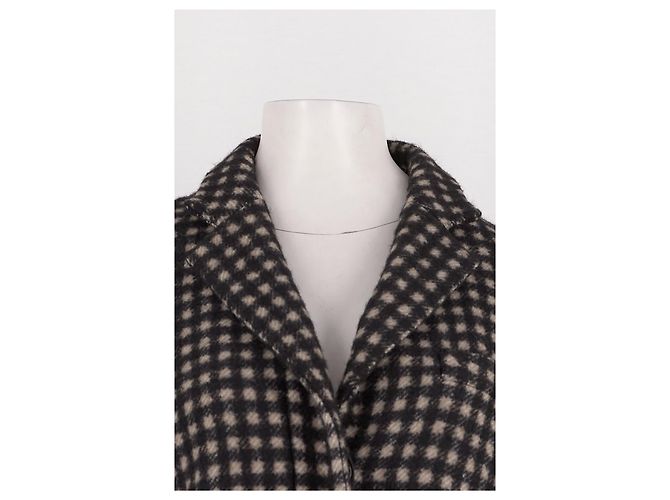 Autre Marque Manteau mi-long à carreaux noir et beige WUNDERKIND - vue 5