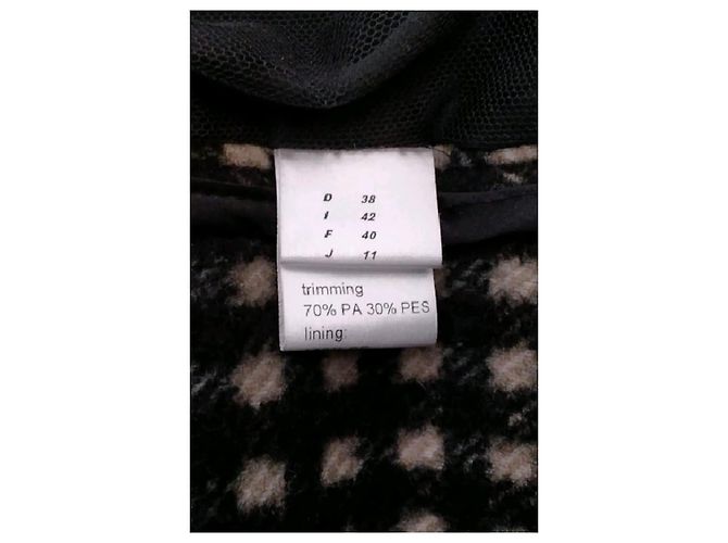 Autre Marque Manteau mi-long à carreaux noir et beige WUNDERKIND - vue 8