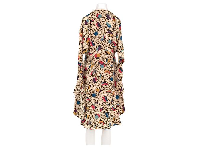 Vestido Chloé de seda beige con estampado abstracto - vista 2