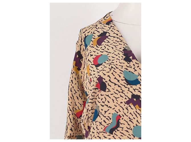 Vestido Chloé de seda beige con estampado abstracto - vista 6