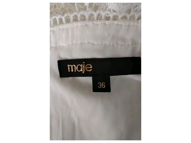 Maje Vestido de algodón blanco - vista 7