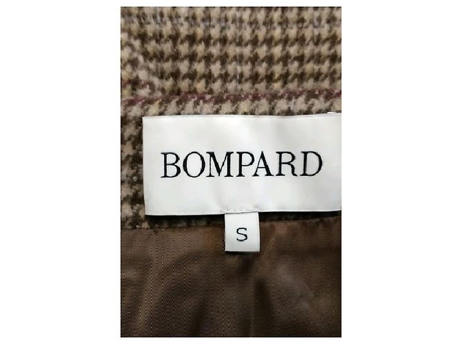 Saia curta xadrez de lã castanha Eric Bompard - vista 5