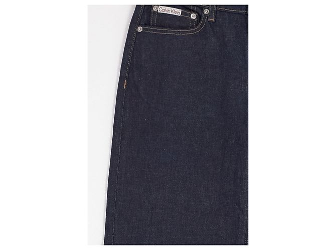 Vaqueros anchos de algodón Calvin Klein azul marino - vista 4