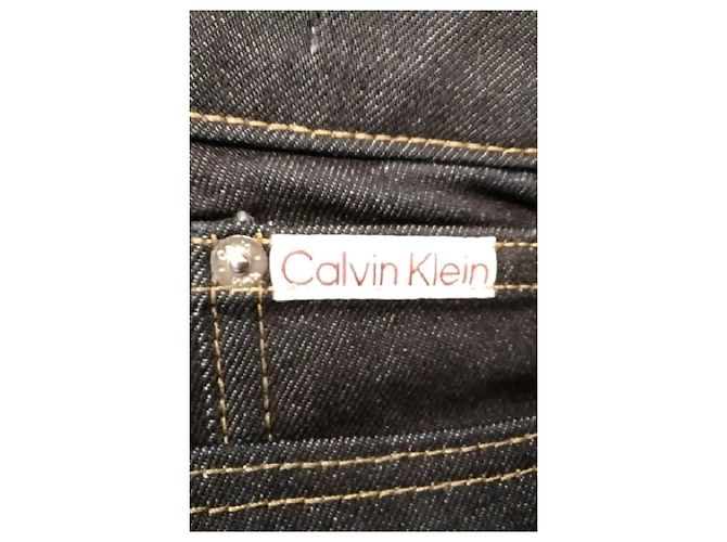 Vaqueros anchos de algodón Calvin Klein azul marino - vista 5