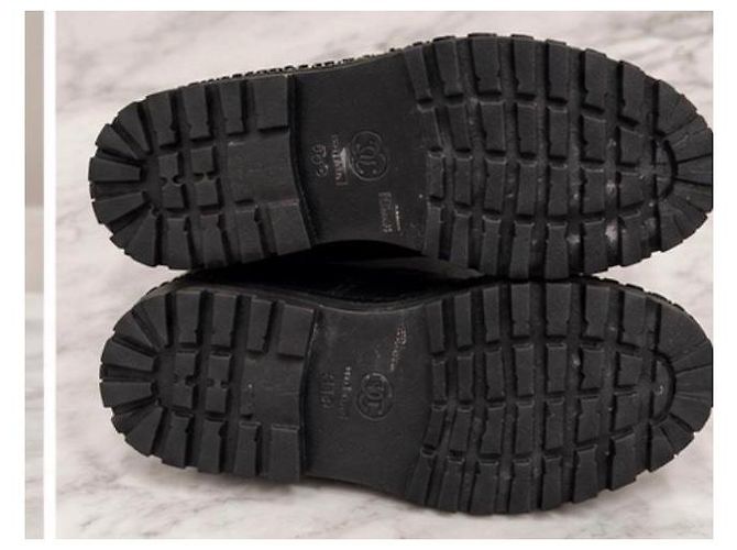 Chanel Stivaletti in Pelle Nera Perle Perle - vista 6