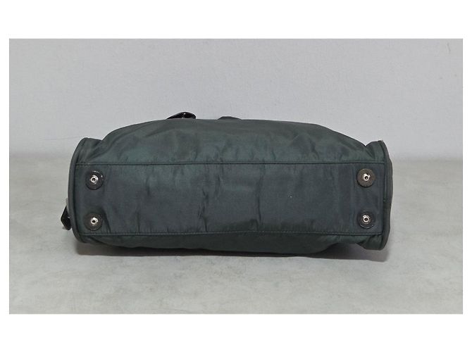 Borsa Prada in nylon tessuto verde - vista 10