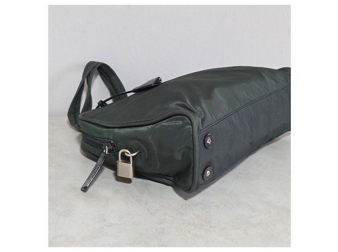 Borsa Prada in nylon tessuto verde - vista 12