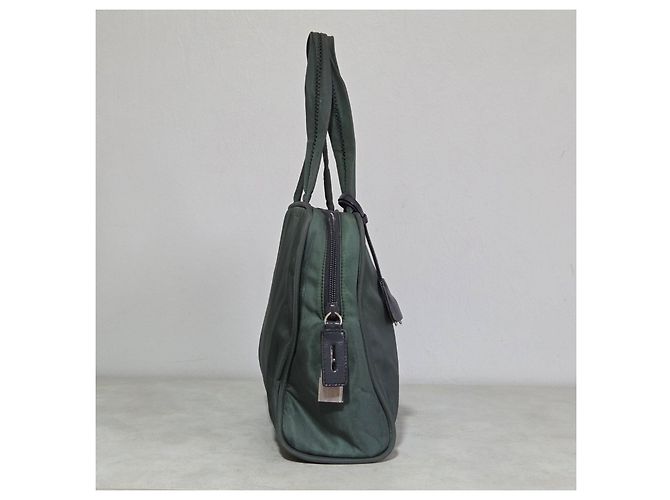 Borsa Prada in nylon tessuto verde - vista 7