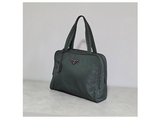 Borsa Prada in nylon tessuto verde - vista 8