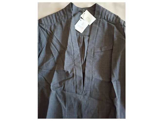 Blazer de lana gris Brunello Cucinelli - vista 2