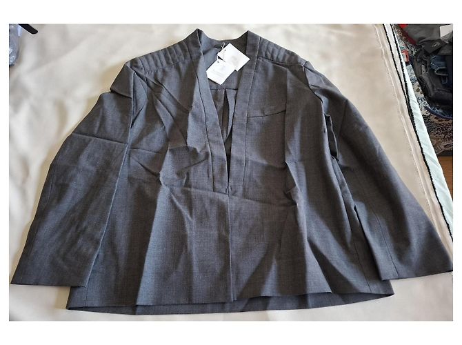 Blazer de lana gris Brunello Cucinelli - vista 3