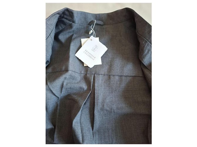 Blazer de lana gris Brunello Cucinelli - vista 9