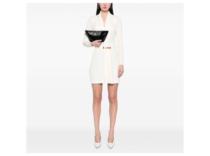 Pouch da polso con zip Alexander Wang Black Crackled Patent Punch - vista 5