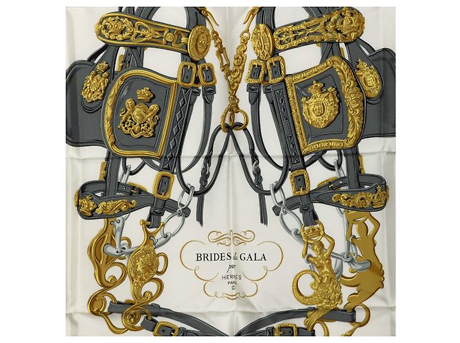 Pañuelo de seda Hermès White Brides de Gala 90 - vista 2