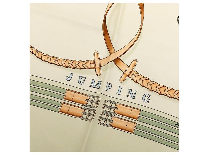 Pañuelo de seda Hermès Brown Jumping 90 - vista 5