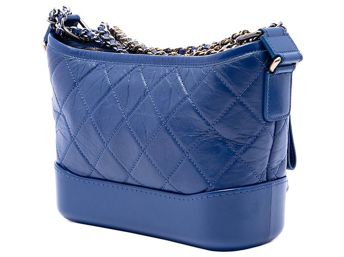 Chanel Blue Small Quilted Aged Calfskin Gabrielle Hobo - vista 2