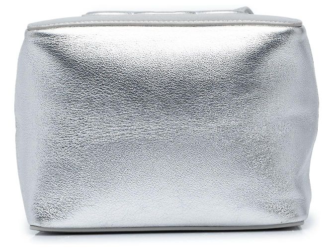 Céline Borsa Cube Pieghevole Cuir Triomphe in pelle di vitello laminata argento Celine - vista 3