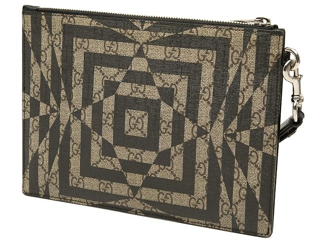 Clutch Gucci Beige GG Supreme Caleido - vista 2