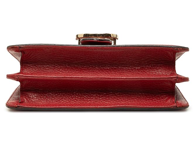 Gucci Borsa a tracolla Interlocking G in pelle di vitello Dollar Small rossa - vista 3