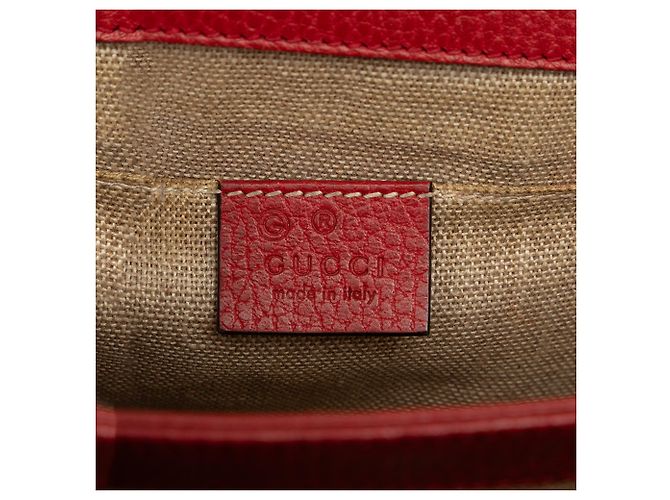 Gucci Borsa a tracolla Interlocking G in pelle di vitello Dollar Small rossa - vista 5
