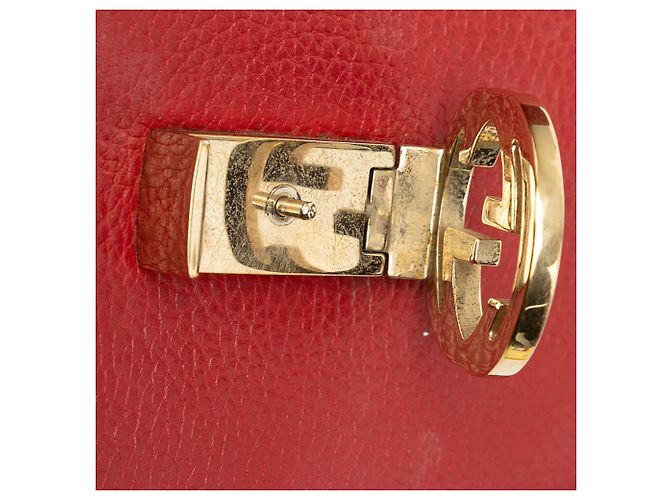 Gucci Borsa a tracolla Interlocking G in pelle di vitello Dollar Small rossa - vista 7