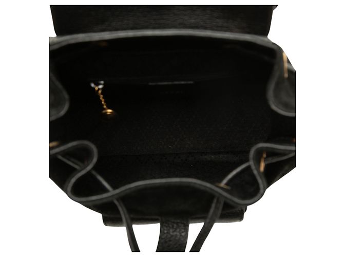 Bamboo Zaino Gucci in suede nero con coulisse e bambù - vista 4