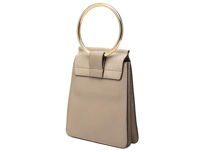 Mini borsa polso Faye Chloé in vitello e camoscio marrone - vista 2