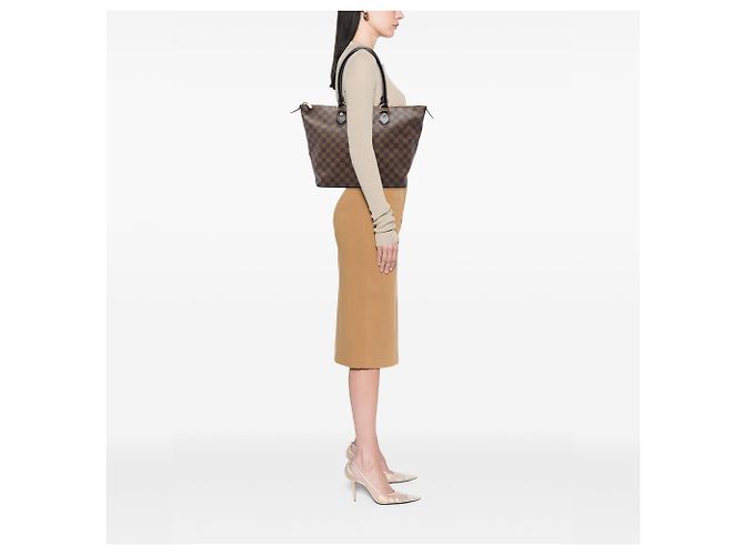 Louis Vuitton Brown Damier Ebene Saleya MM - vista 5