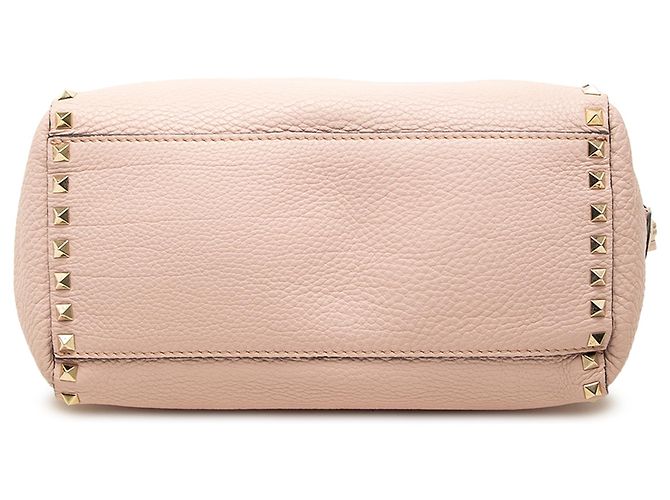 Valentino Rockstud Double Handle Tote aus Leder in Pink, Medium - Ansicht 3