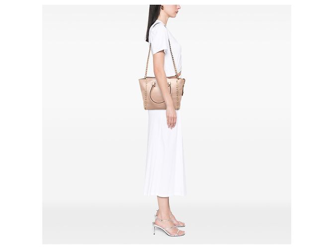 Valentino Rockstud Double Handle Tote aus Leder in Pink, Medium - Ansicht 6
