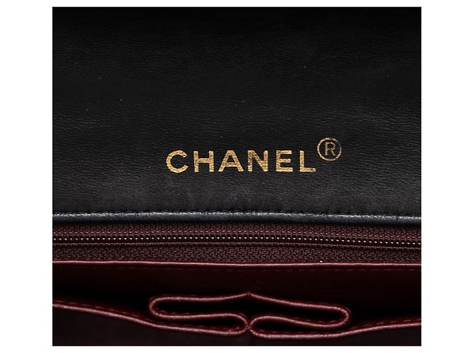 Chanel Black CC Quilted Lambskin Full Single Flap - vista 5