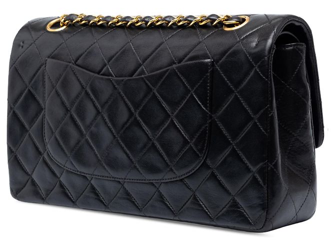 Chanel Black Medium Classic Lambskin Double Flap - vista 2