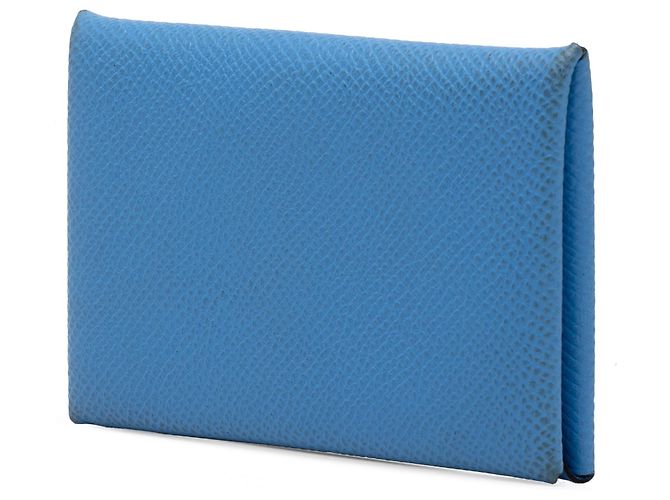 Tarjetero Hermès Calvi Blue Epsom - vista 2