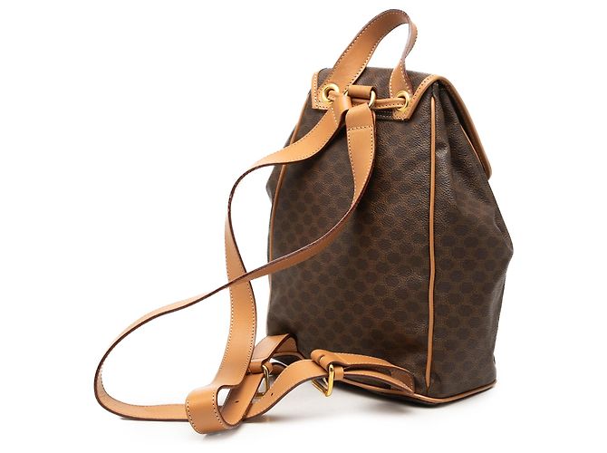 Céline Celine Brown Macadam Coated Canvas Backpack - view 2