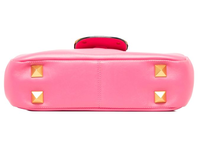 Borsa a tracolla Valentino Pink Nappa VLogo Stud Sign - vista 3