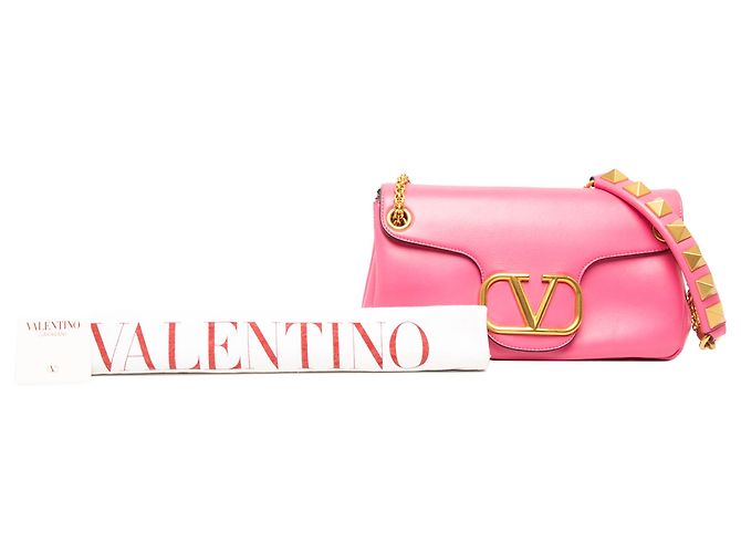 Borsa a tracolla Valentino Pink Nappa VLogo Stud Sign - vista 6