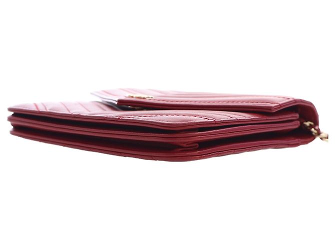 Portafoglio Chanel Red CC Chevron Lambskin Square Envelope Wallet On Chain - vista 15