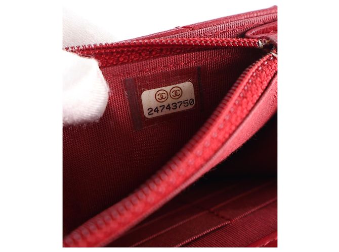 Portafoglio Chanel Red CC Chevron Lambskin Square Envelope Wallet On Chain - vista 6