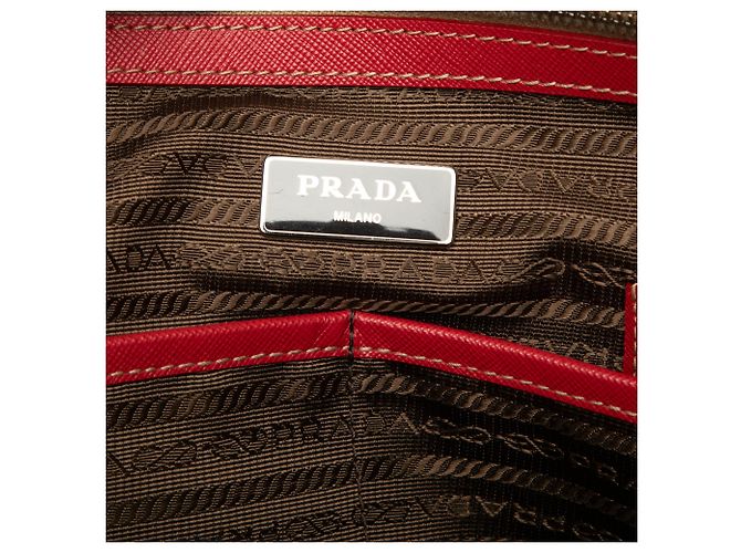 Pasta Prada em lona com acabamentos em Saffiano bege - vista 5